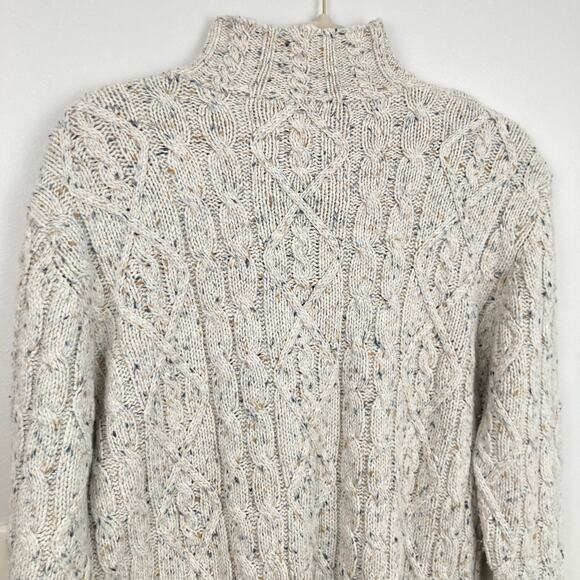 Vintage St. John's Bay Womens M Beige Marled Cable Knit Thick Sweater Fisherman - Picture 11 of 14